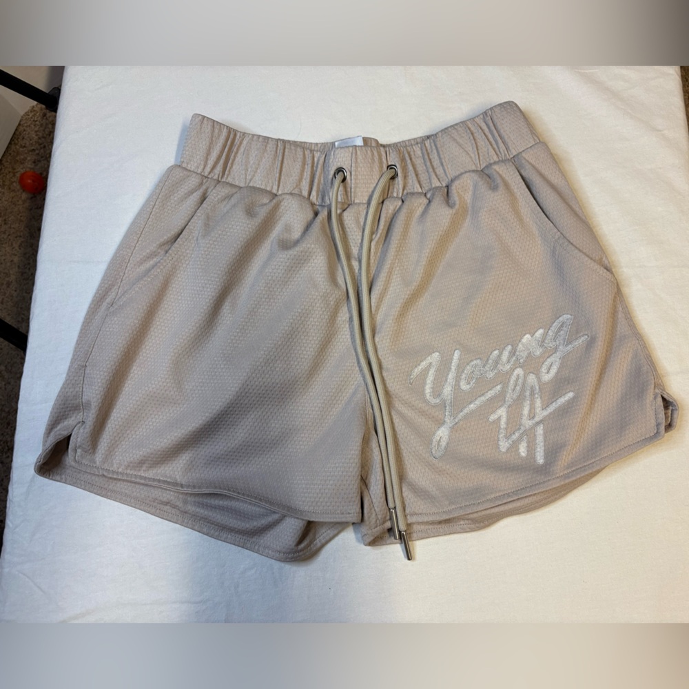 YoungLA Light Tan Textured Shorts